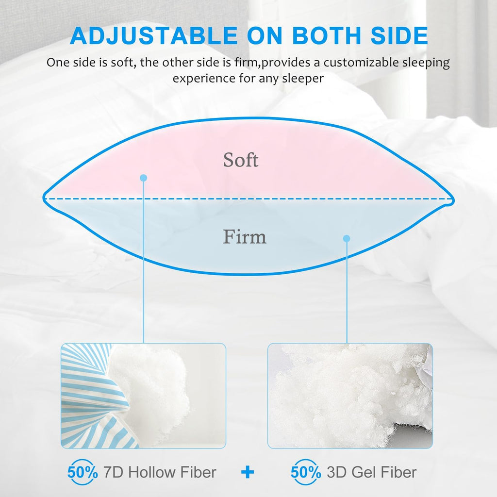 EIUE Bed Pillows for Sleeping 2 Pack Queen Size, Super Soft Down Alternative Microfiber Filled Pillows, Pillows for Side and Back…