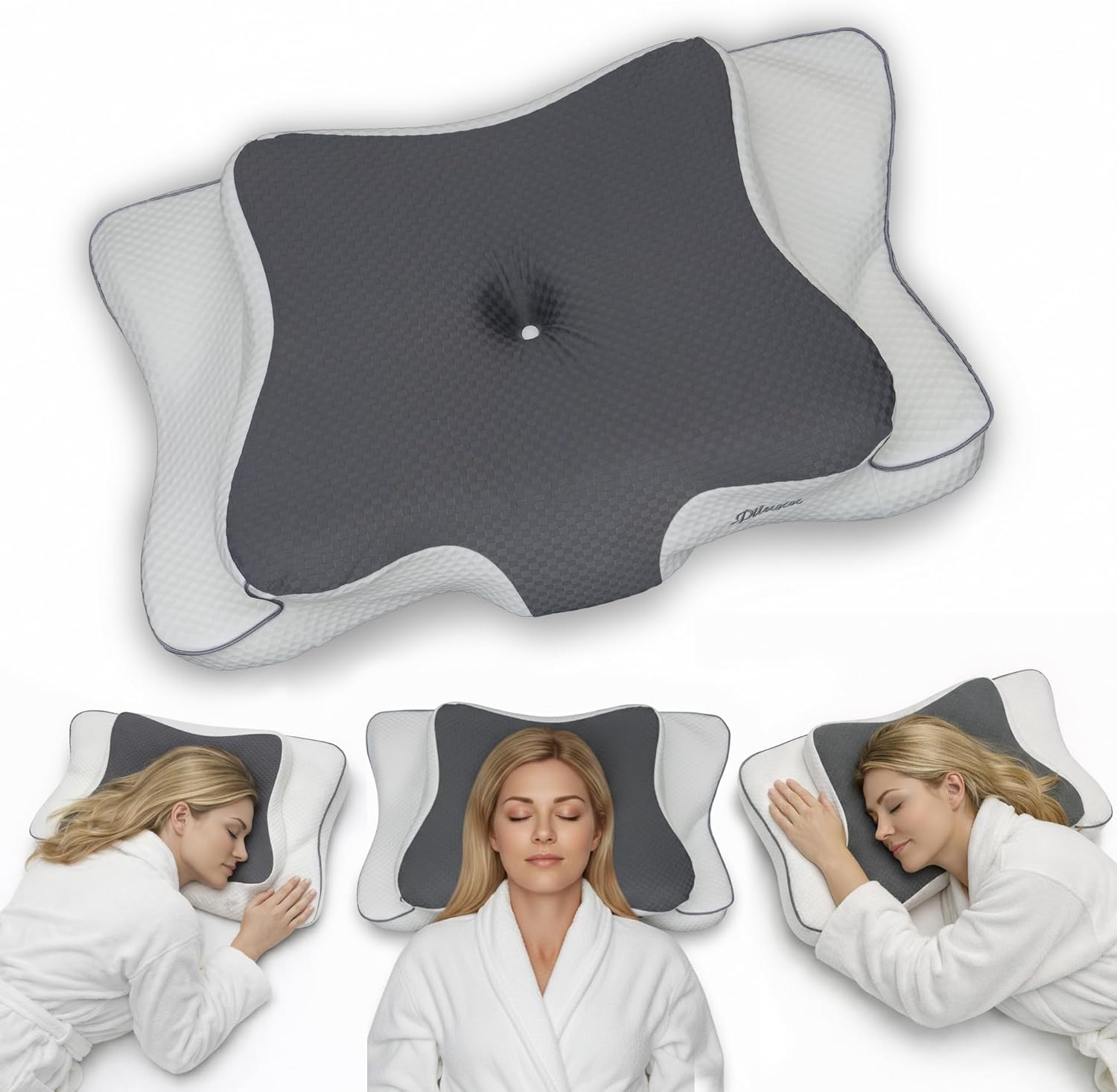 piluxx Cervical Neck Pillow for Sleeping – Cooling Memory Foam Cervical Pillow for Side Sleepers and Back Sleepers – Contour Ergonom…