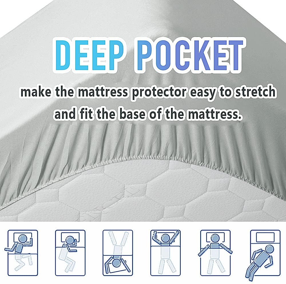 MATBEBY Bedding Quilted Fitted California King Mattress Pad Cooling Breathable Fluffy Soft Mattress Pad Stretches up to 21 Inch Deep, Cal…