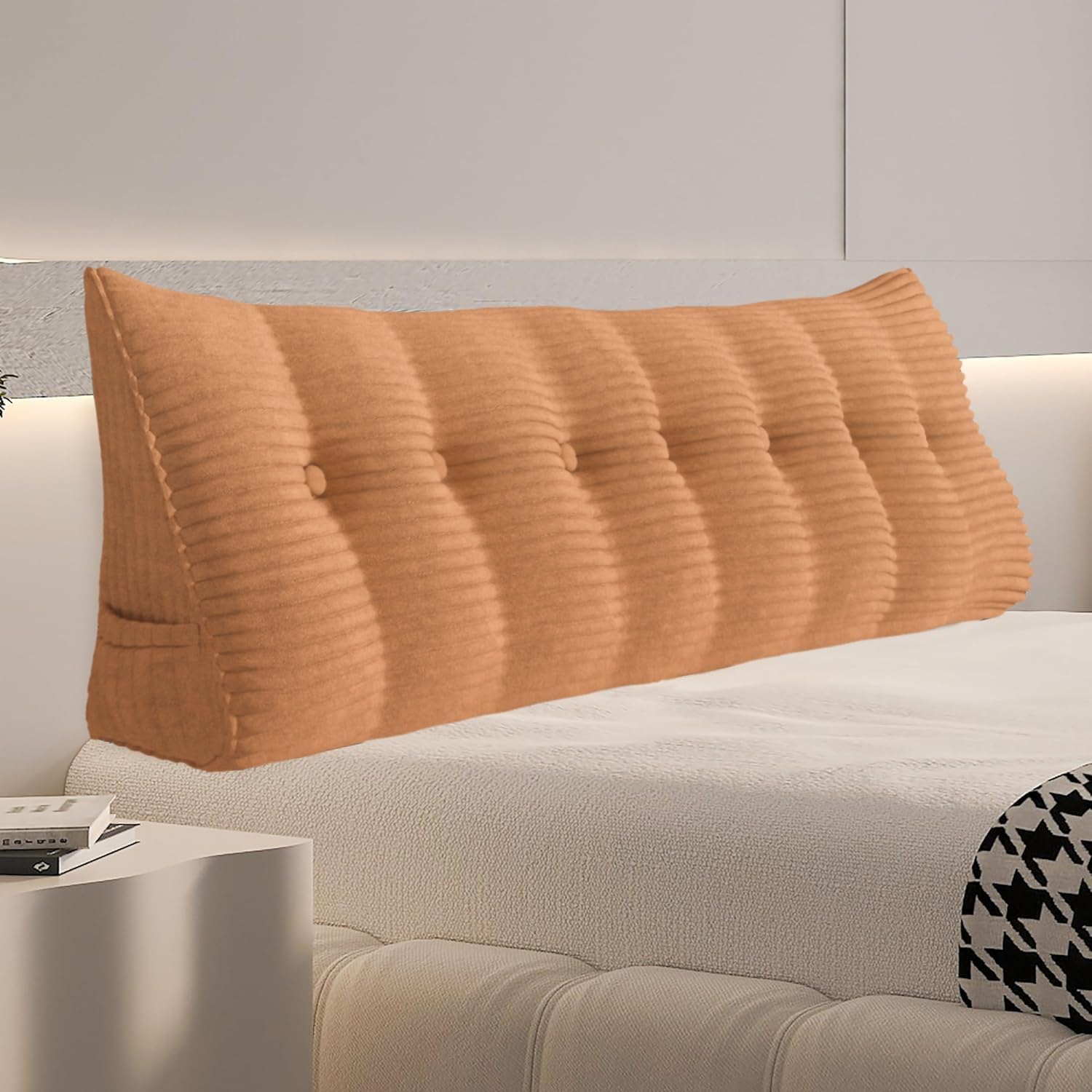 Daneey Headboard Wedge Pillow Bed Wedge Pillow for Headboard Bolster Reading Pillow for Bed Back Pillow for Sitting in Bed Wedge Pillow…
