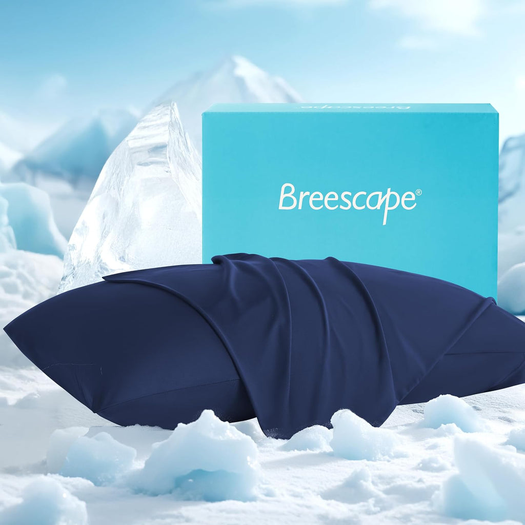Breescape Cooling Pillow Cases King Size - BlendTekTM Dry & Cool Technology for Hot Sleepers and Night Sweats, Ultra Soft & Smooth Pillowcas…