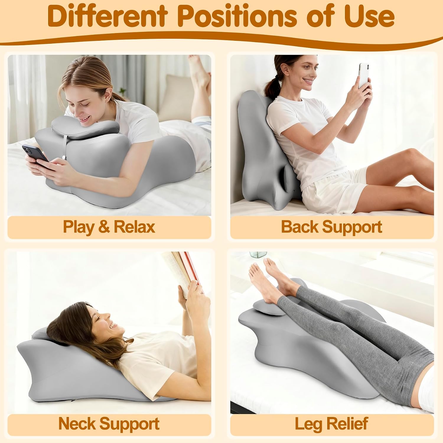 Myfamirea Memory Foam Ergonomic Wedge Pillow for Adults - Prone Pillow for Bed Sleeping, Reading, Memory Foam Ergonomic Cushion for Back Su…