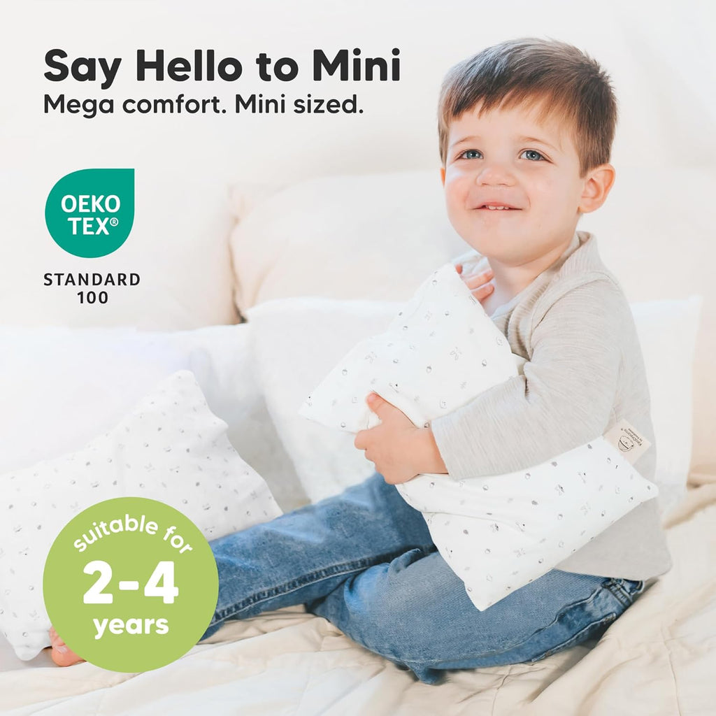 Mini Toddler Pillow with Pillowcase - 9x13 My Little Dreamy Travel Kids Pillow for Sleeping, Toddler Bed, Small, Tiny, Organic Cotton…