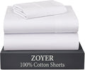 Zoyer 100% Cotton Sheets – Twin XL Size Percale Bedding, Cooling & Breathable, Durable with a Crisp, Soft & Comfortable Feel, 16" Deep Pock…