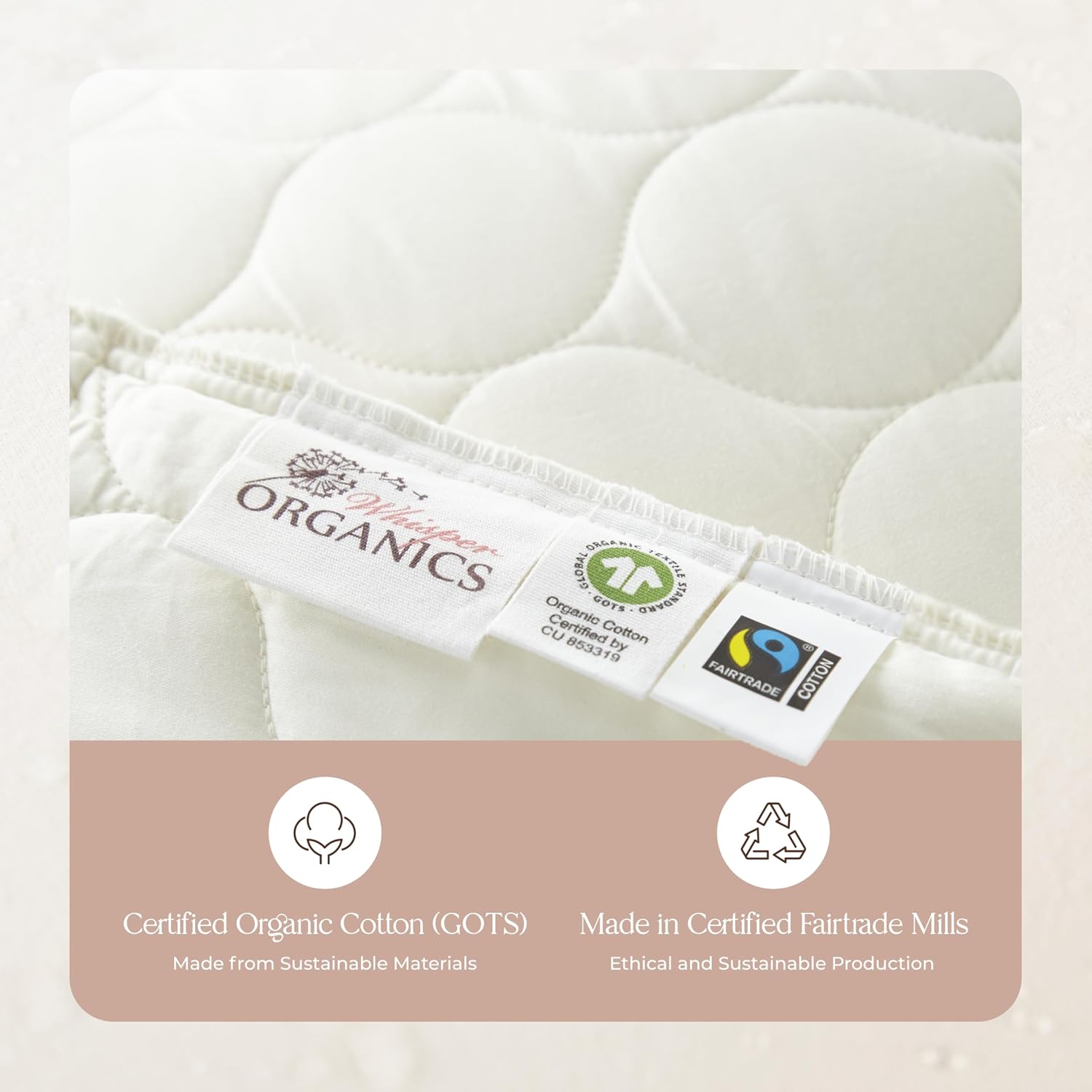 Organic Cotton Pillow Protector - Durable Quilted Pillow Protector King Size GOTS & Fairtrade Certified - Thick Hypoallergenic Machine…