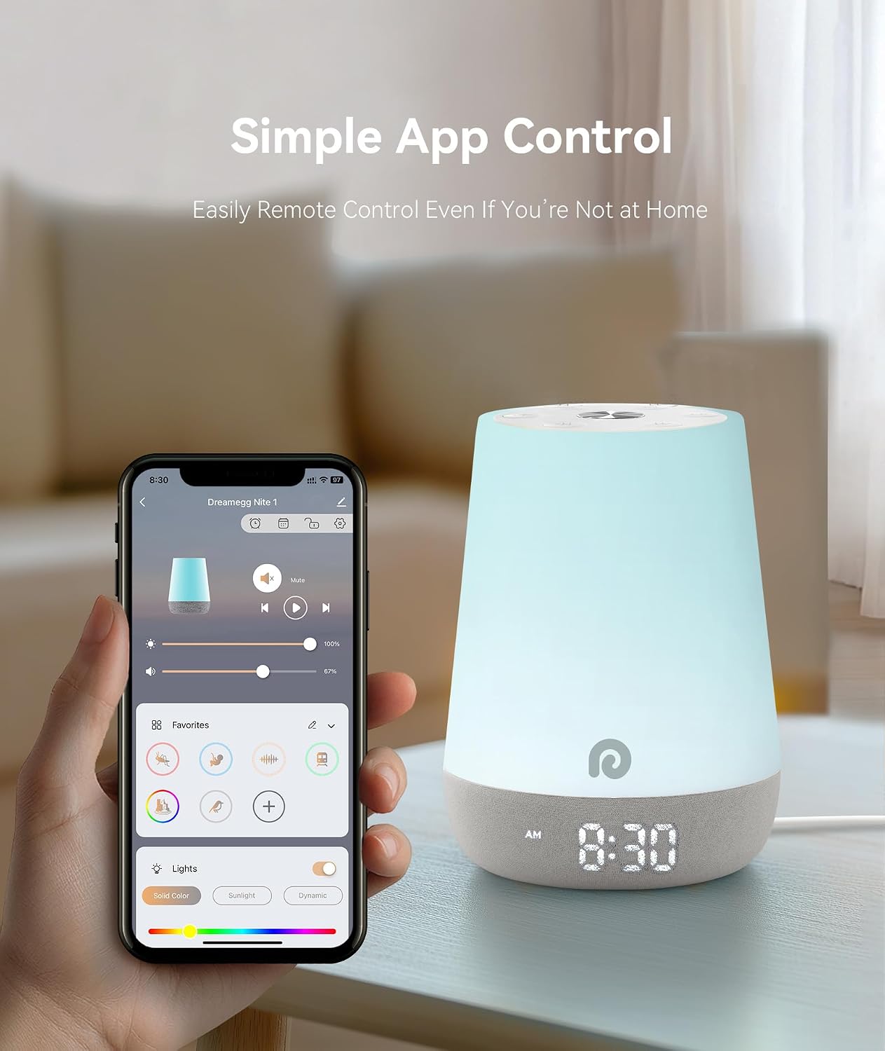 Dreamegg Sound Machine Baby - White Noise Sound Machine Baby With Night Light, Ok to Wake Alarm Clock, 34 Soothing Sounds, Sleep Trainer…