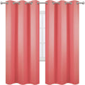 Lemomo Coral Thermal Blackout Curtains/42 x 72 Inch/Set of 2 Panels Room Darkening Curtains for Bedroom 72 Inch silver