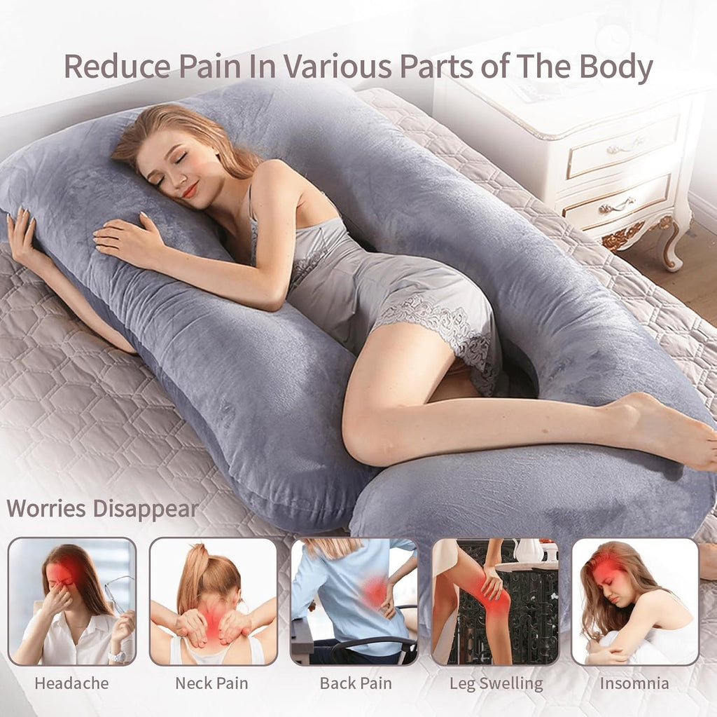 60 Inch Full Body Pregnancy Pillows for Sleeping Cooling Pregnancy Pillow, U Shaped Pregnancy Body Pillow, Maternity Pillows for Pregnant…