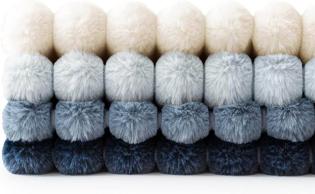 Miulee Faux Fur Plush Decorative Throw Pillow Covers 18x18 Set of 4, Summer Modern Soft Fuzzy Coastal Striped Cushion Covers for Sofa Couch…