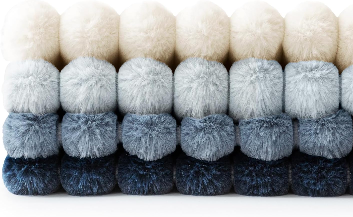 Miulee Faux Fur Plush Decorative Throw Pillow Covers 18x18 Set of 4, Summer Modern Soft Fuzzy Coastal Striped Cushion Covers for Sofa Couch…