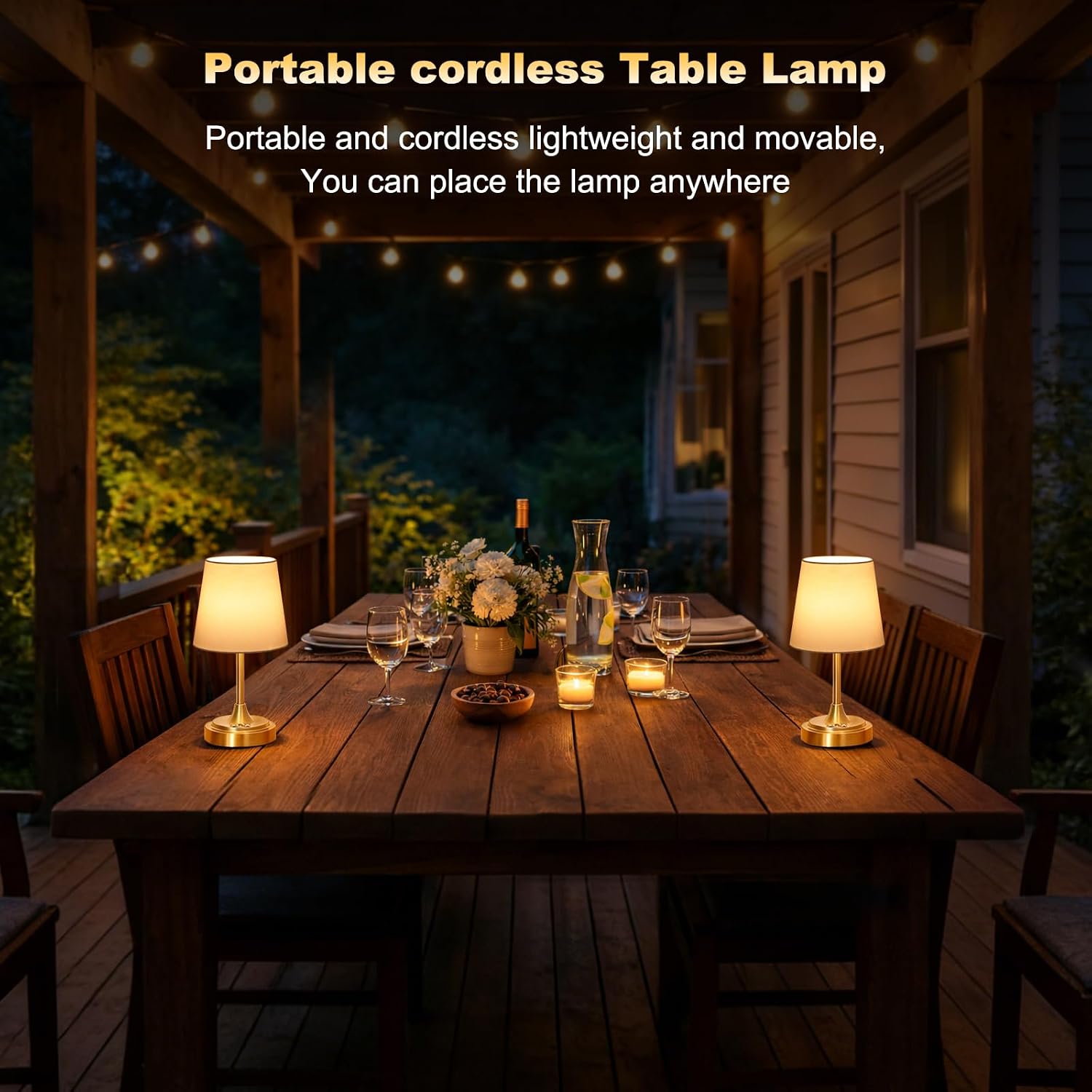 Wowag Small Cordless Table Lamp Rechargeable,5000mAh Battery Operated Desk Lamp,3 Colors & 7 RGB Stepless Dimmable, Touch Ambient Light…