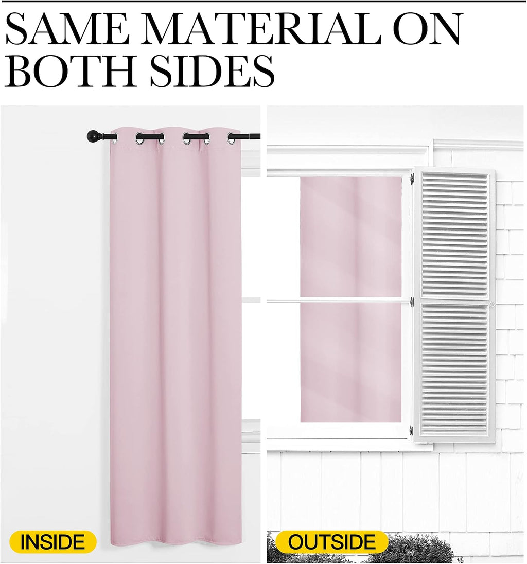 NICETOWN Blackout Draperies Curtains for Girls Room, Nursery Essential Thermal Insulated Grommet Blackout Panels (Lavender Pink, 1 Pair…