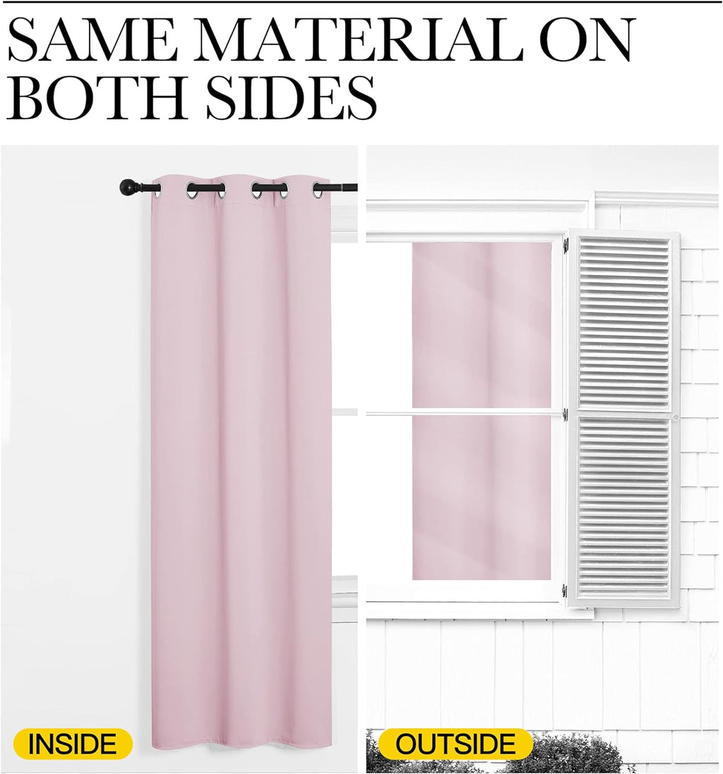 NICETOWN Blackout Curtain Panels for Girls Room, Nursery Essential Thermal Insulated Solid Grommet Top Blackout Drapes (Lavender Pink, 1…