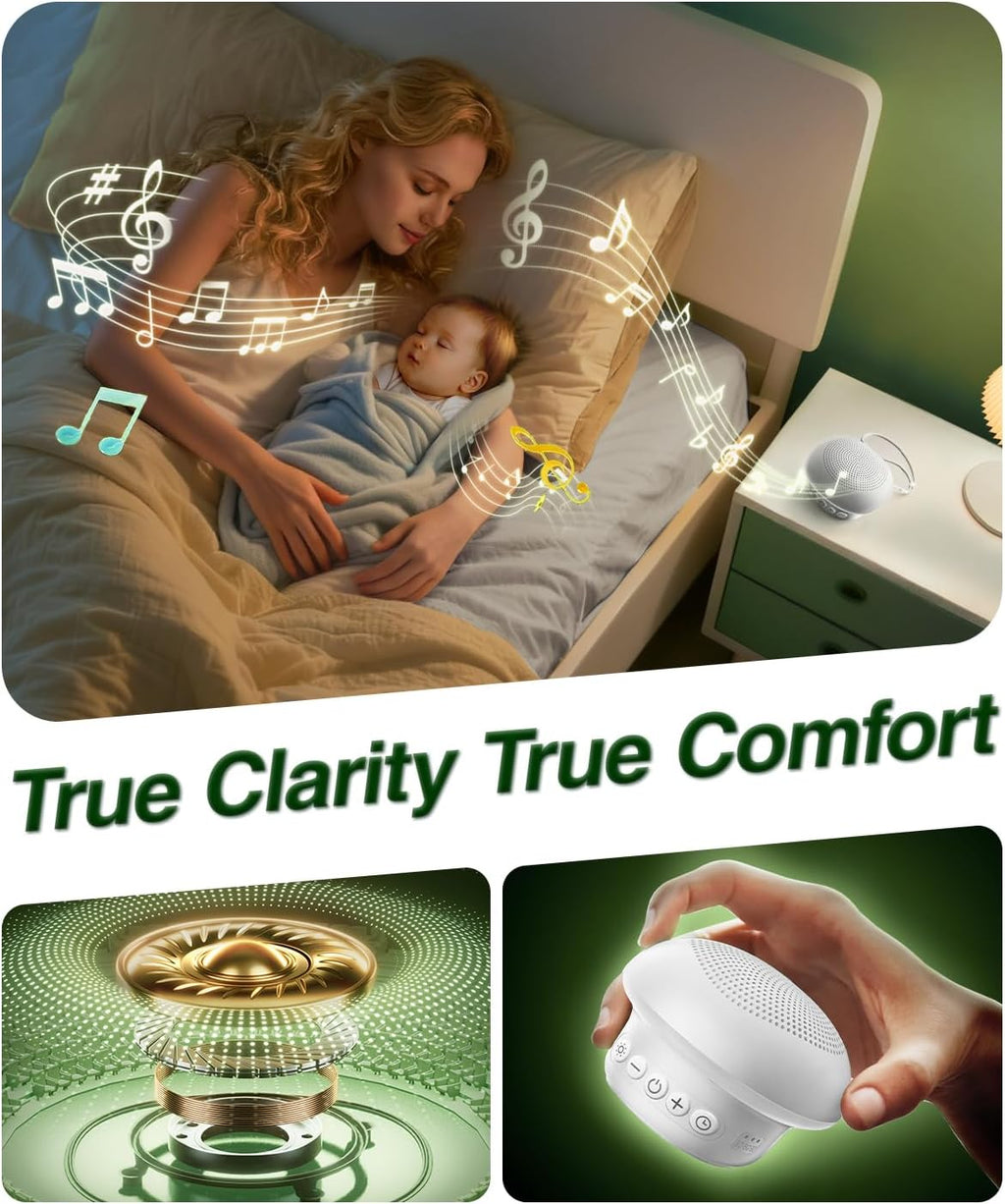 Portable White Noise Sound Machine for Baby Kids Adults, 20 Natural Soothing Sounds, 48H Battery Playback, 30 Volume Levels, 3 Timers…