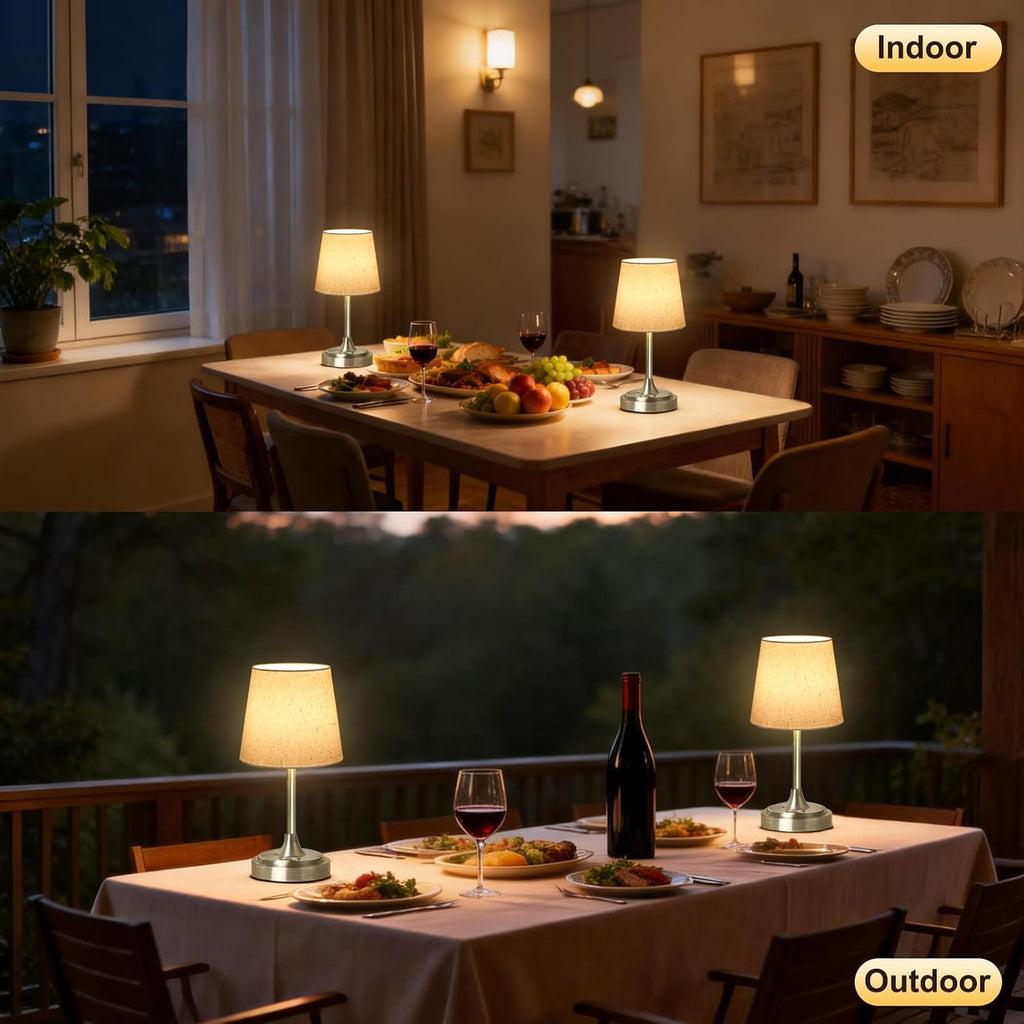 Wowag Small Cordless Table Lamp Rechargeable,5000mAh Battery Operated Desk Lamp,3 Colors & 7 RGB Stepless Dimmable, Touch Ambient Light…