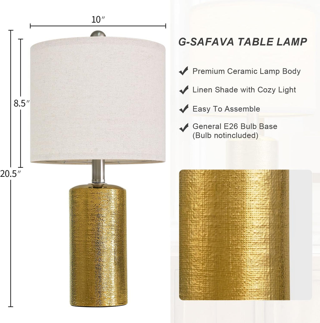 G-SAFAVA 20.5" Small Table Lamps for Living Room Lamp Set of 2 Ceramic Lamps for Bedroom Bedside Lamps Modern Boho Lamps for Night Stands…