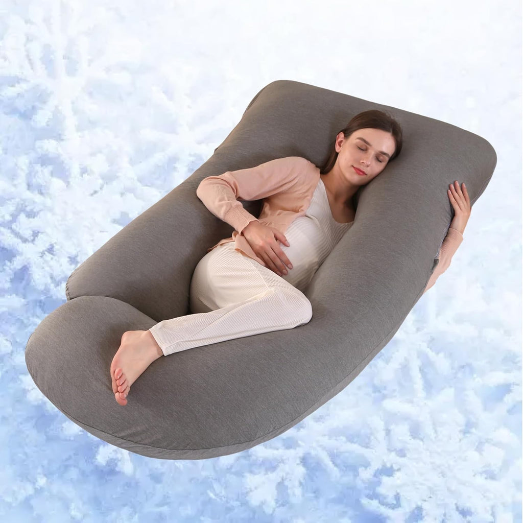 ALLOPERA Pregnancy Pillow, Full Body Maternity Pillow 57 inch, with Removable Washable Cover - Sleep Support for Legs, Back, Neck…