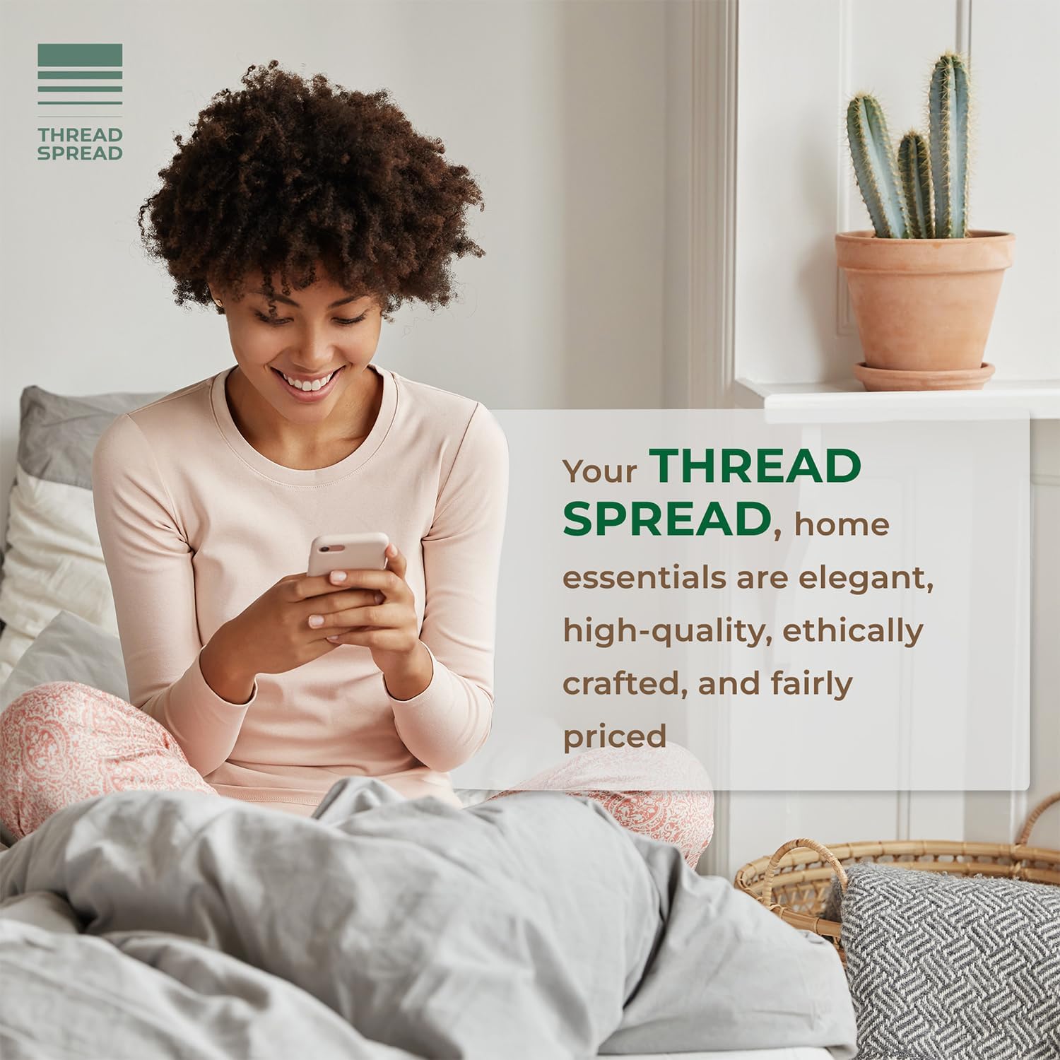 THREAD SPREAD 100% Organic Cotton Sheets Twin XL Size - Organic Cotton Percale Weave Sheet Set (3 PC, Paisley), Soft, Cooling, Crisp &…