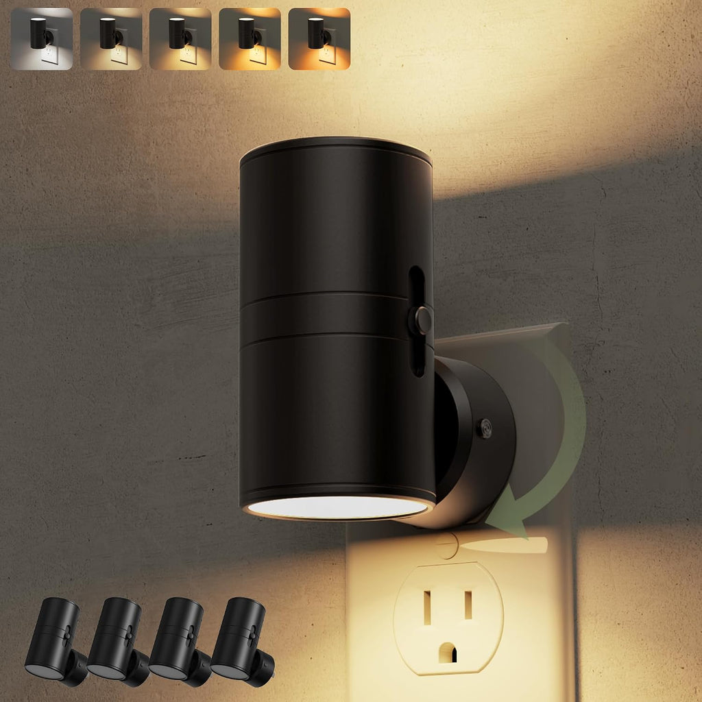 L LOHAS LED Night Light, Dimmable Plug in Night Light with 5 Color Temperatures, 330° Rotating, Dusk to Dawn Sensor, LED Nightlight for…