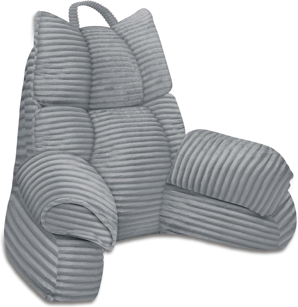 RRPAHWTV Reading Pillow for Bed with High Arm Rests, Back Support Pillow for Sitting Up in Bed with Shredded Memory Foam for Reading, TV…
