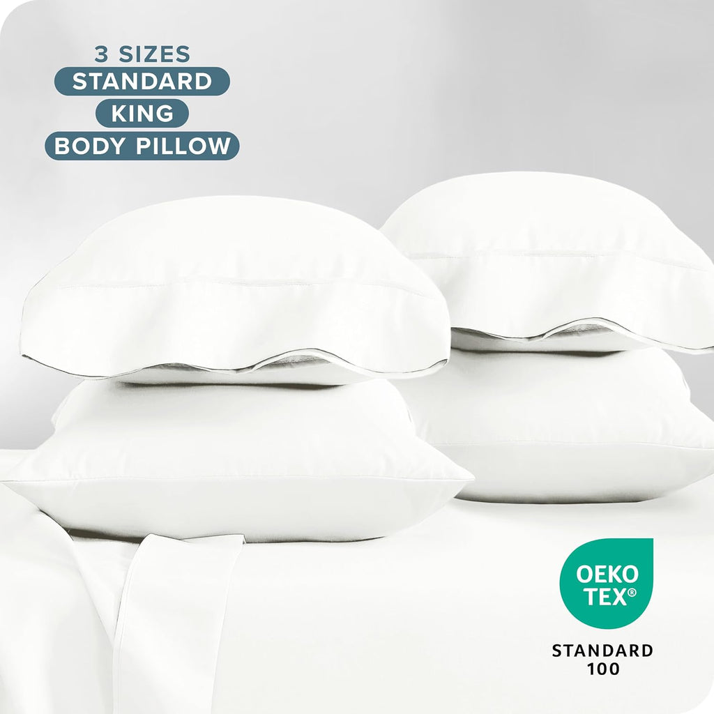 BareHome Bare Home Microfiber Bulk Pillow Cases - Standard/Queen Size Set of 4 - Cooling Pillowcases - Double Brushed - Ivory Pillowcases 4…