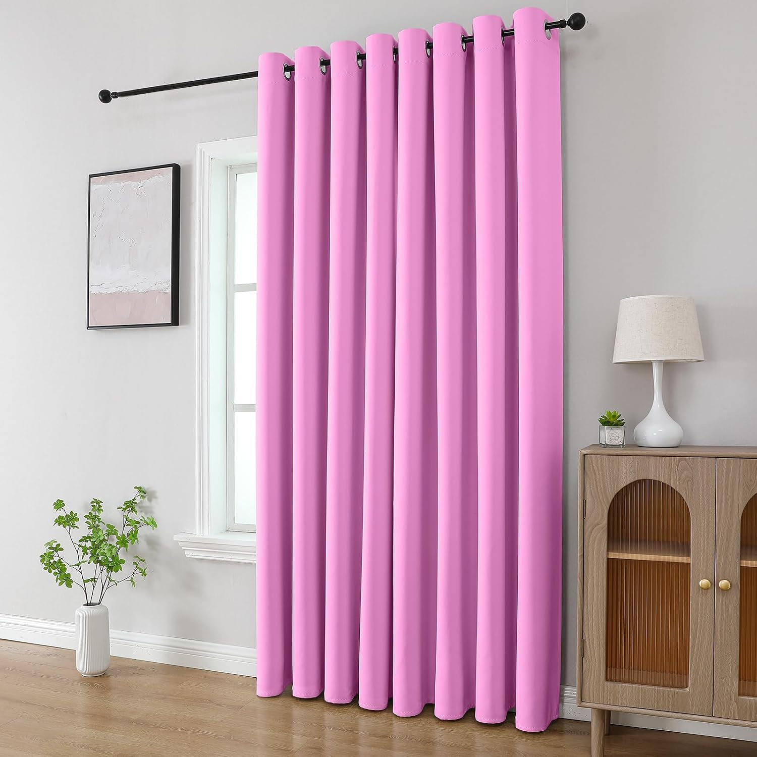 CUCRAF Custom Rose Purple Blackout Curtains 1 Panel Set, Thermal Insulated Grommet Room Darkening Curtain for Living Room Bedroom, Light…