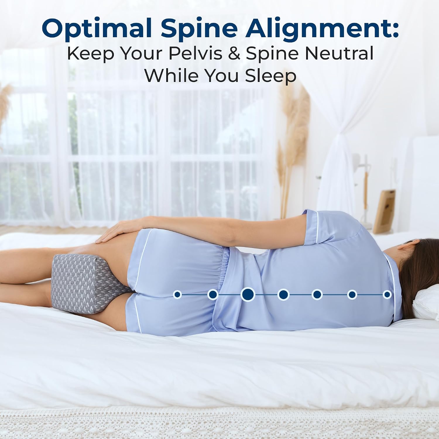 5Starsunited 5 STARS UNITED Knee Pillow for Side Sleepers - Hip, Memory Foam Leg Cushion for Side Sleeping - Between Legs Pillow for Sciat…