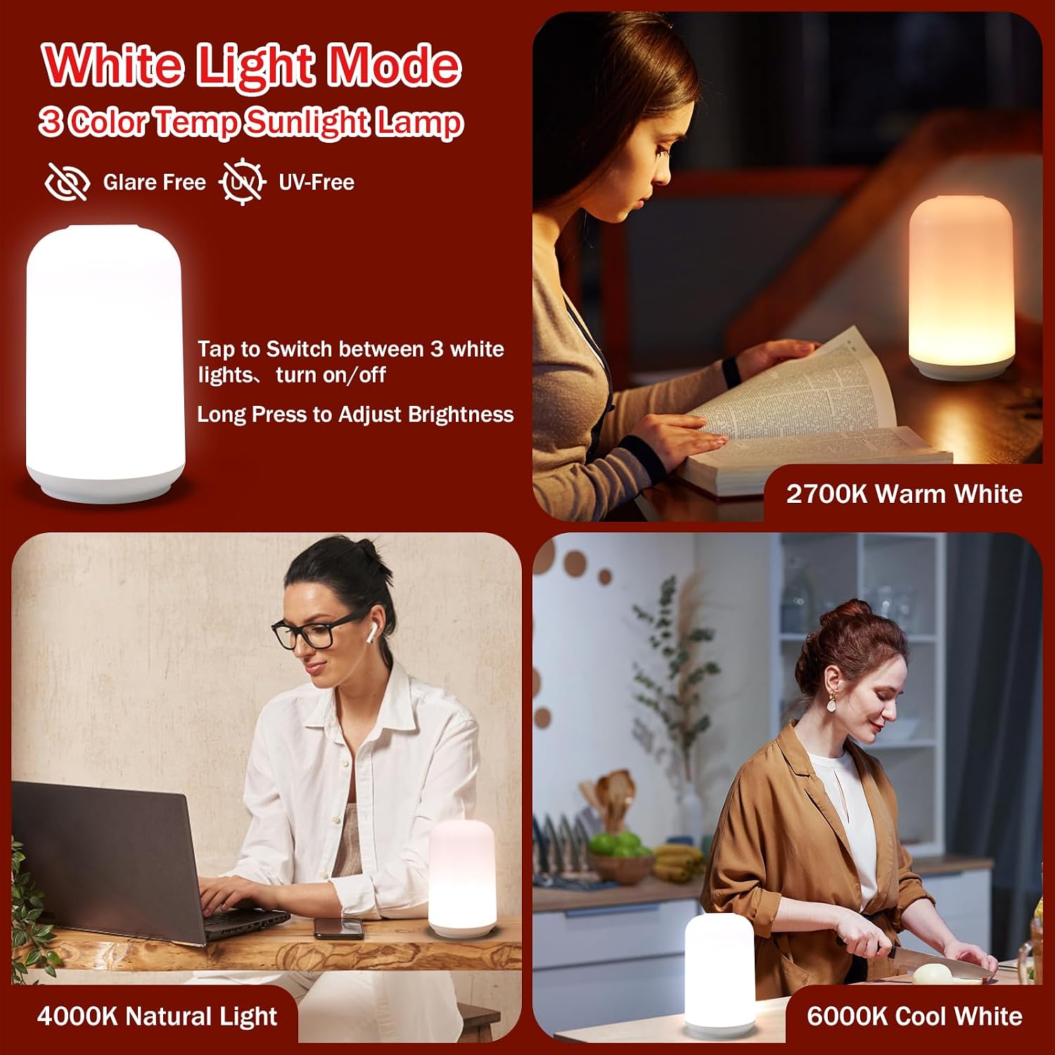 Streamlet 670nm Red Light Night Light for Sleep with Timer, Rechargeable, Dimmable, Lamp Blue Light Blocking for Improve Sleep, D…