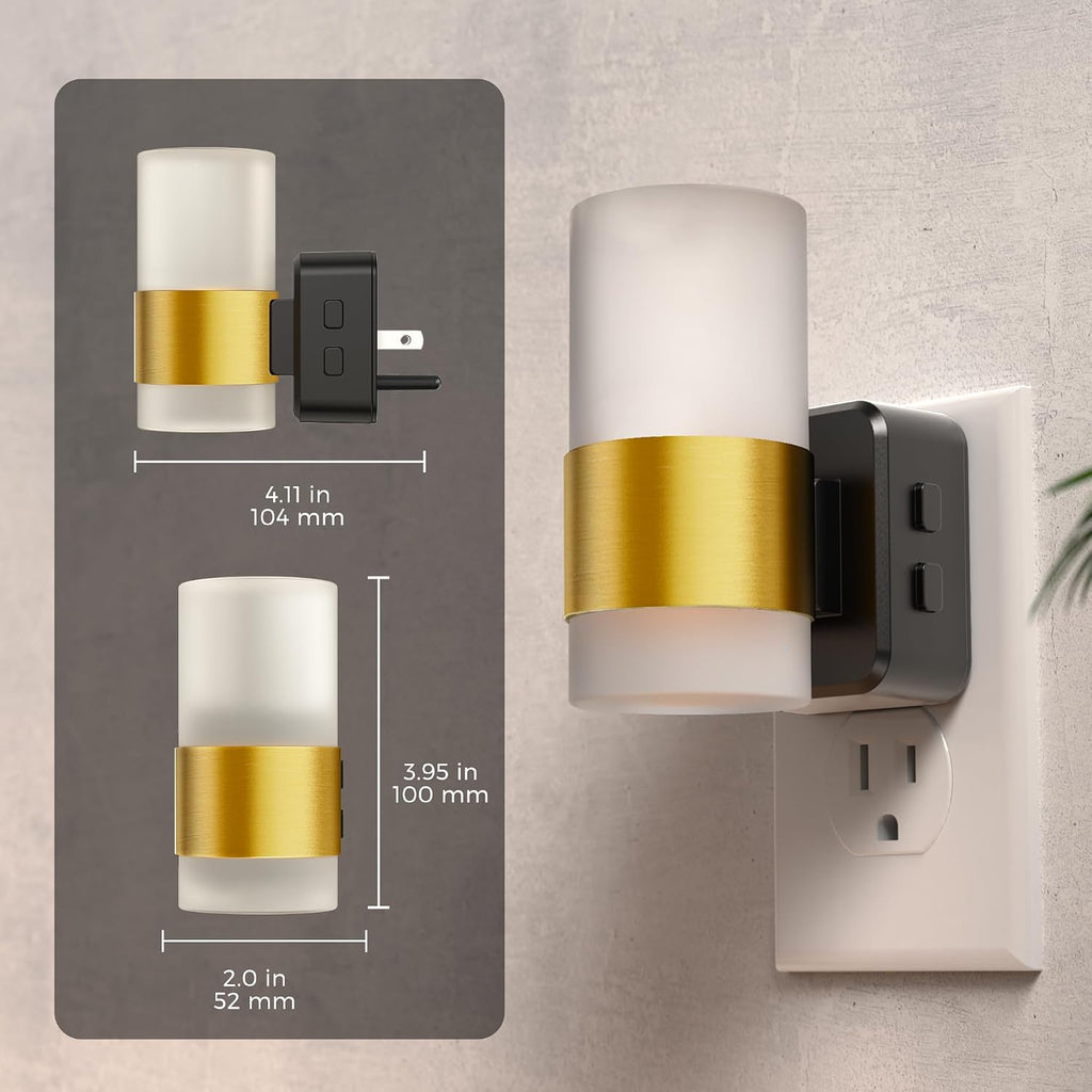 L LOHAS LED Night Light, Night Lights Plug into Wall, Dusk to Dawn Sensor,3000K Soft White, Brightness Adjustable,180°Rotating Acrylic…