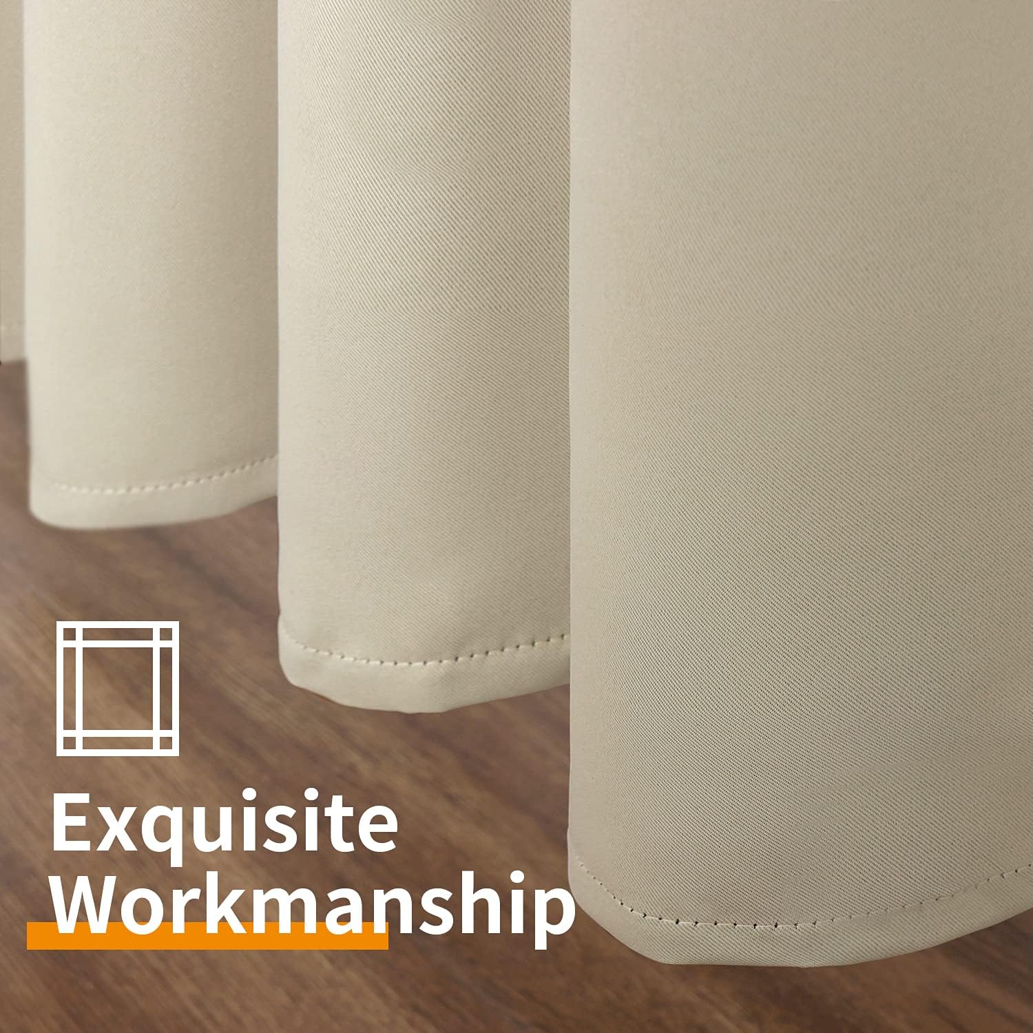YoungsTex Beige Blackout Curtains 72 Inches Length for Bedroom - Thermal Insulated with Grommet Room Darkening Drapes for Living Room Priva…