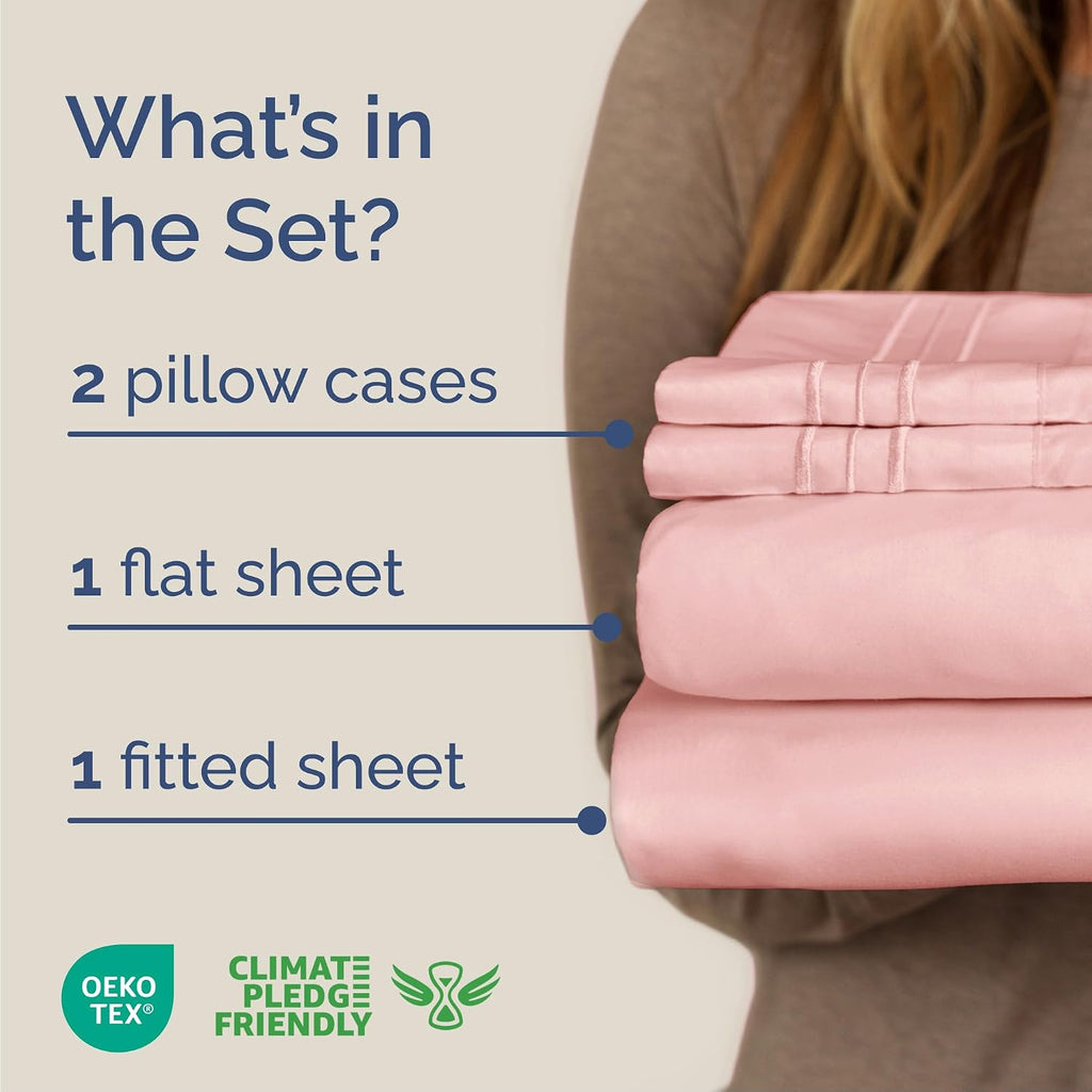 Cal King Size 4 Piece Sheet Set - Comfy Breathable & Cooling Sheets - Hotel Luxury Bed Sheets for Women & Men - Deep Pockets, Easy-Fit…