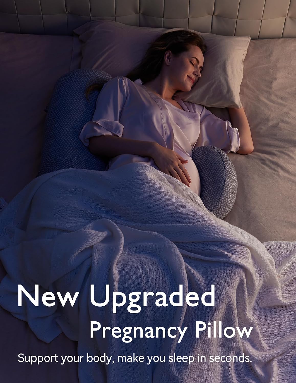 Momcozy Pregnancy Pillow, Original F Shaped Maternity Pillow for Pregnant Women with Adjustable Wedge Pillow, Full Body Support Pregnancy Pi…