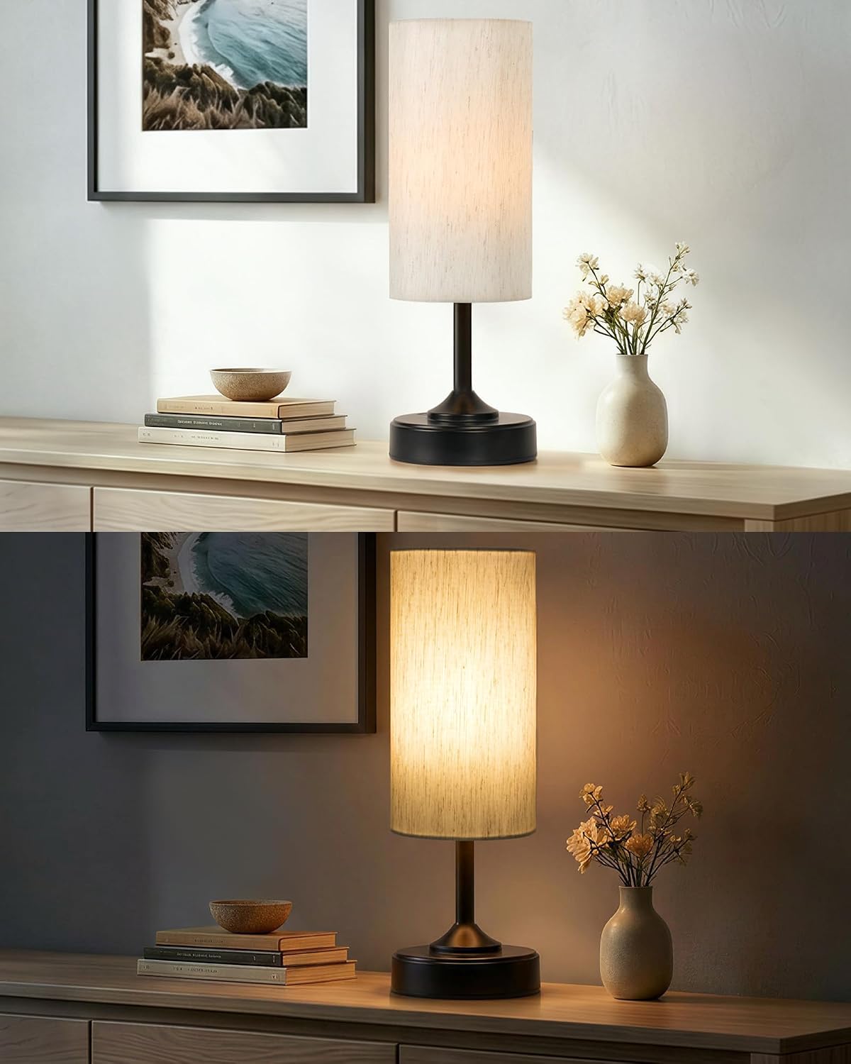 EZVALO 2-Pack Cordless Table Lamp, Ambient Light, Dimmable, Touch, Timer, 2700K, Decor, Portable, LED, Wireless, Rechargeable, Battery…