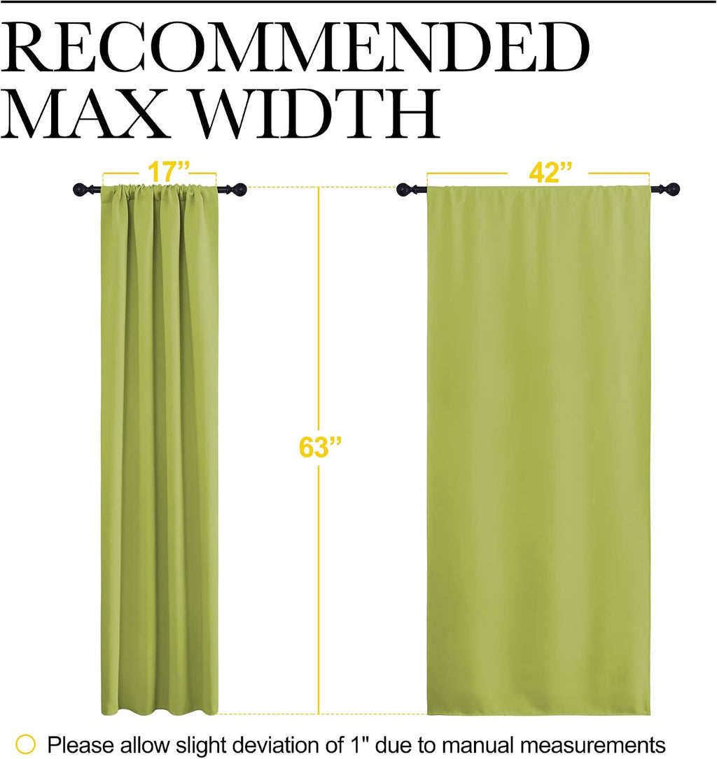 NICETOWN Green Blackout Draperies Curtains - Thermal Insulated Home Decoration Blackout Drapes for Kid's Room (1 Pair, 42 x 63 Inch…