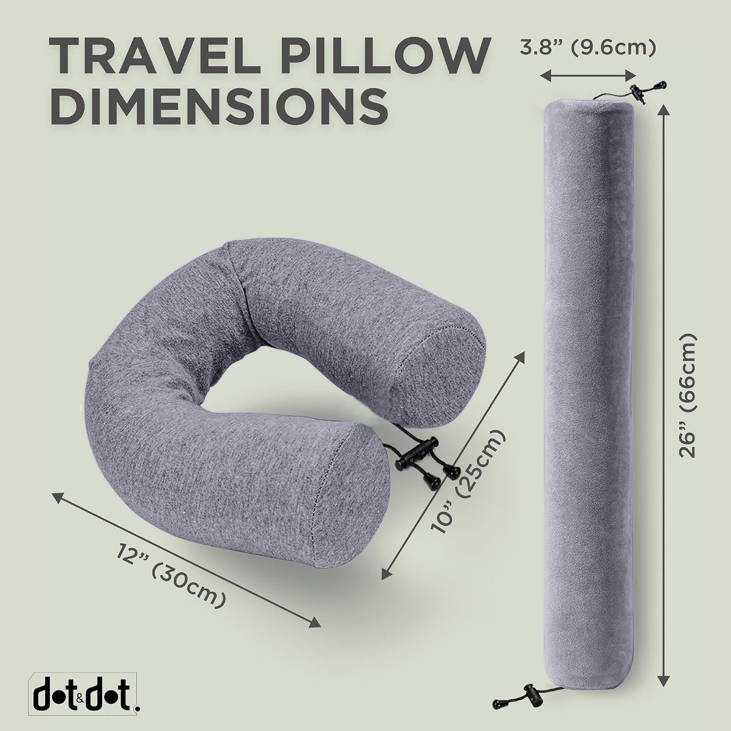 Dot&Dot Twist Memory Foam Travel Pillow for Airplanes - Travel Neck Pillow for Sleeping - Airplane Pillow for Neck Support, Chin, Lu…