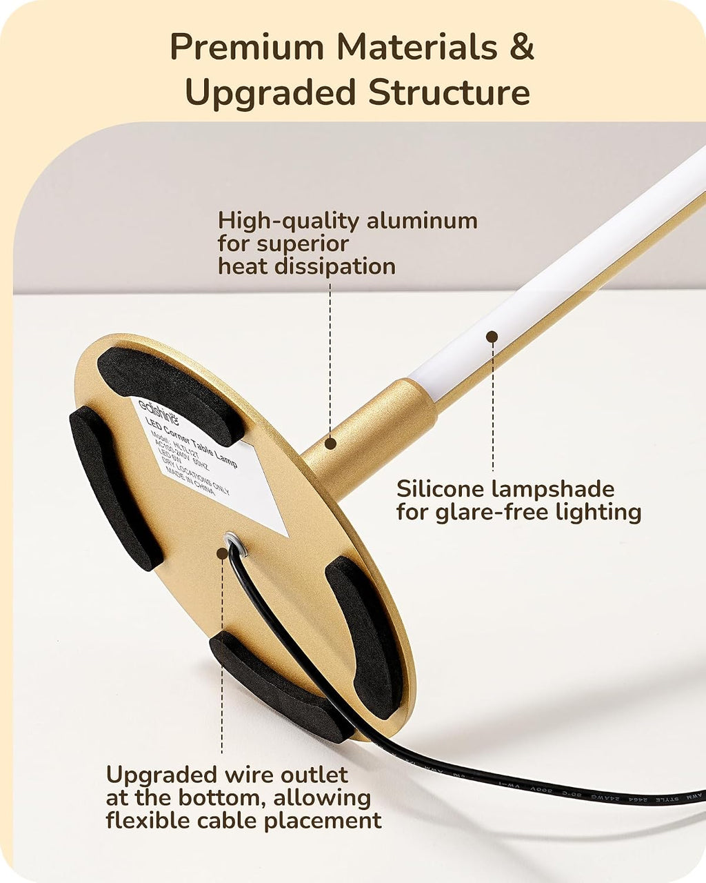 Edishine Upgraded LED Table Lamp Set of 2, Stepless Dimmable Bedside Lamps with Metal Finish & 3 Color Temperature, 6W Modern Desk Lamps, G…