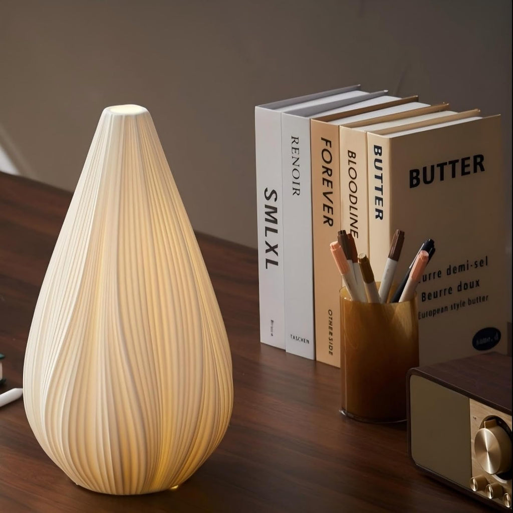 Rondure 12.5" Modern Ceramic Table Lamp, Fully Dimmable Modern Bedside Lamps for Bedroom, Living Room and Nightstand, White Translucent Cer…