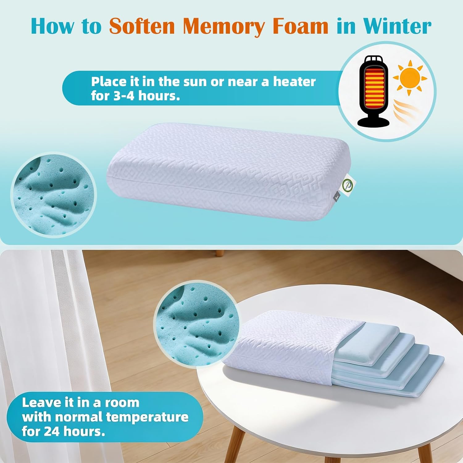 Lofe Adjustable Thin Memory Foam Pillow - 4 Heights from 1.2 to 4.8in, Cervical Pillow for Neck, CertiPUR-US Neck Support Pillow for Side…