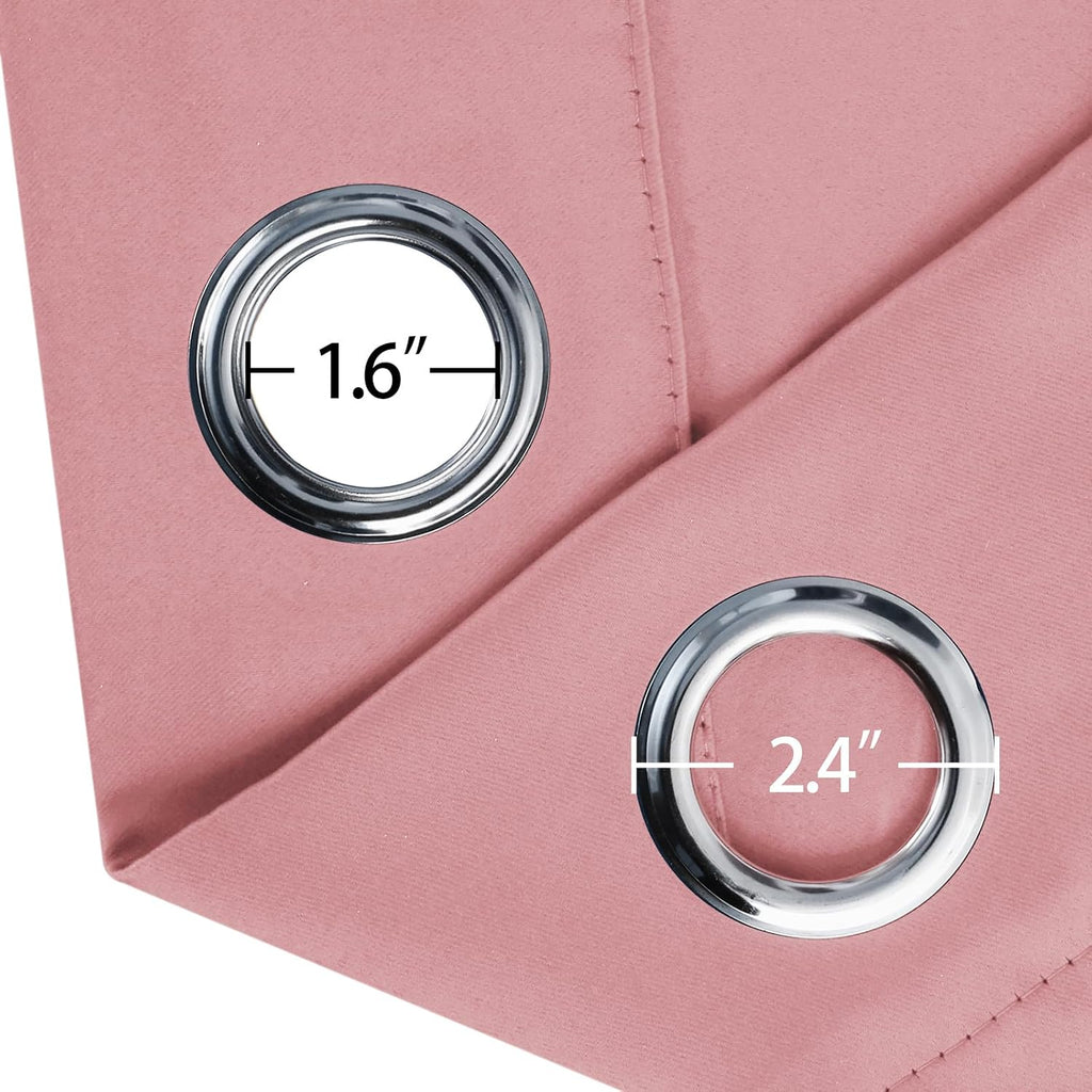 Lemomo Blackout Curtains 52 x 90 Inch Long Pink Curtains Set of 2 Panels Room Darkening Curtains for Bedroom and Living Room 90 Inch Pink