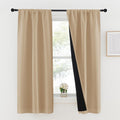 Nicetown Biscotti Beige 100% Blackout Lined Curtains, 2 Thick Layers Completely Blackout Rod Pocket Thermal Insulated Drapes for Kitchen/Be…