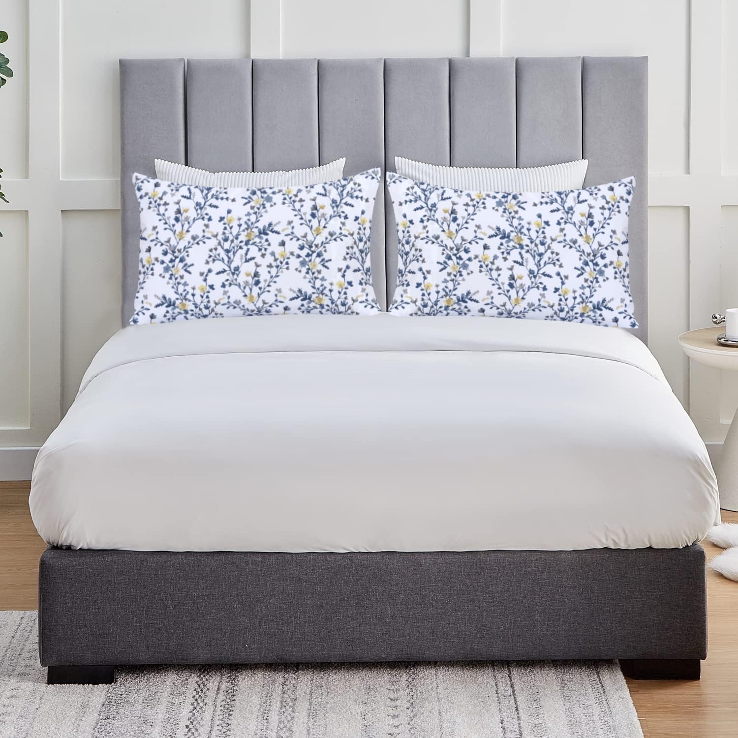 FEATHER & STITCH NEW YORK 100% Cotton 2 Piece Queen Pillowcases, 300TC Ultra-Soft Pillowcases with Envelope Closure, Wrinkle-Fade-Stain…