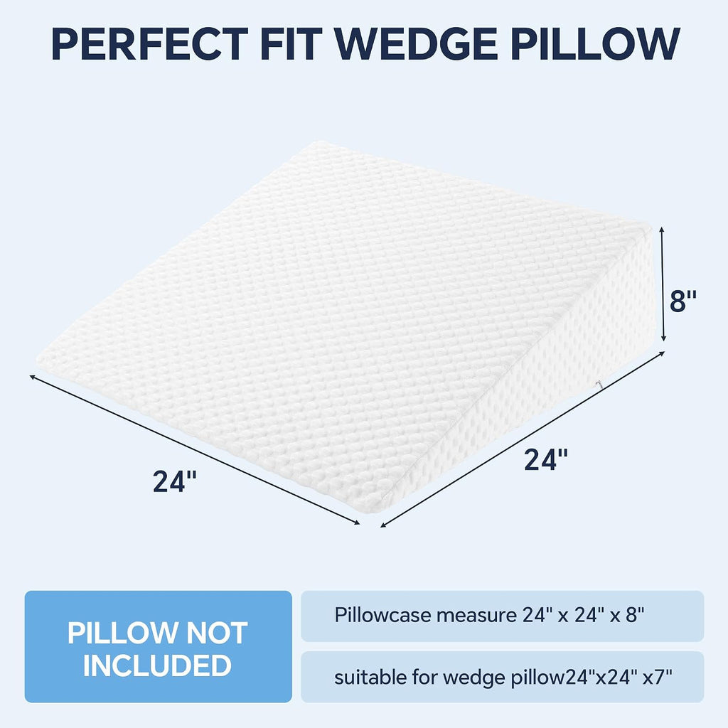HOMBYS Air Layer Cooling Wedge Pillow Cover, 24x24x8 Inch Breathable Wedge Pillowcase (Pillow Not Include), Machine Washable, Soft, 1 Pack
