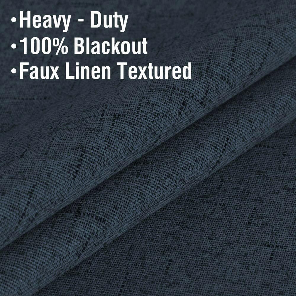 H.VERSAILTEX Primitive Linen Blackout Curtains with Burlap Fabric and White Thermal Insulated Liner, Grommet Top Curtains for Living…