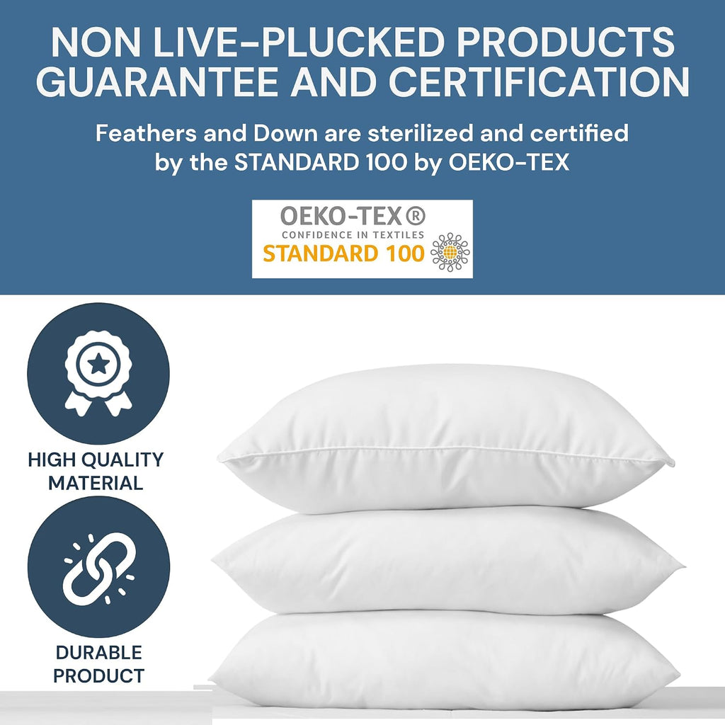 White Goose Feather and Down Body Pillow – Pillows Size 20 Inches x 72 Inches