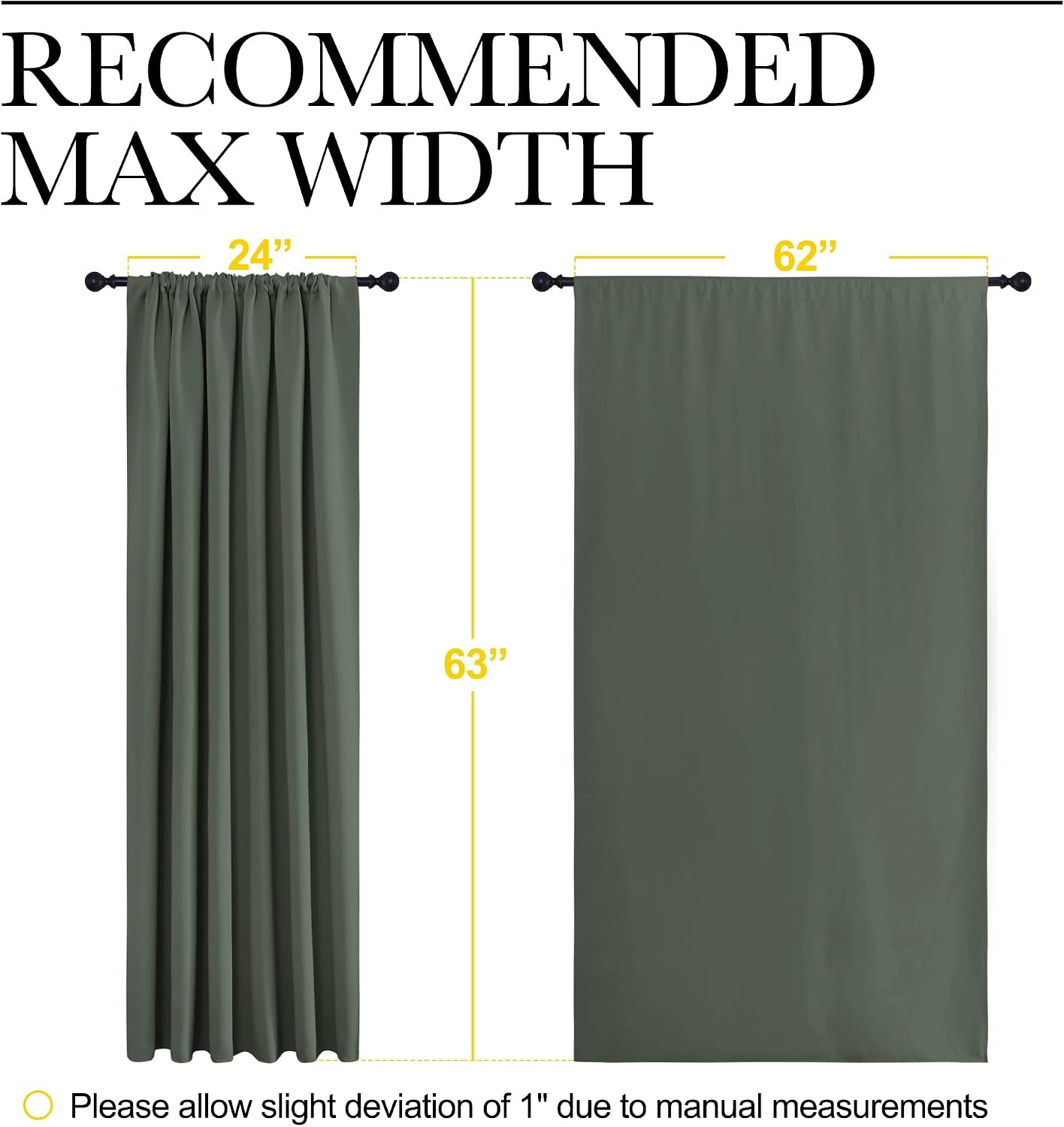 NICETOWN Bedroom Curtains Blackout Draperies - All Season Thermal Insulated Solid Rod Pocket Top Blackout Curtains/Drapes for Kid's Room…
