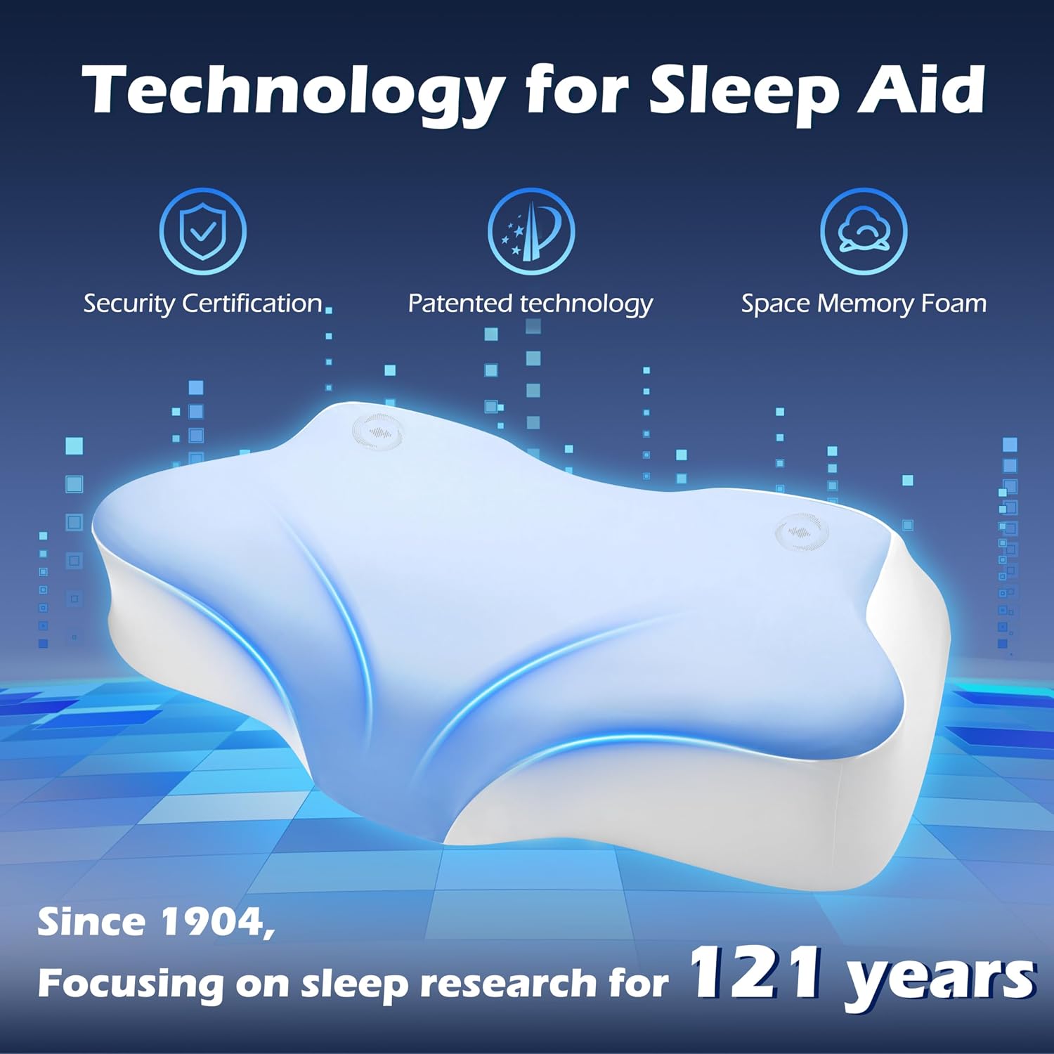 Beorhtmom Smart Sleep Pillow, for, Cooling Breathable Memory Foam Pillow, With Three Sound Options (ocean waves,…
