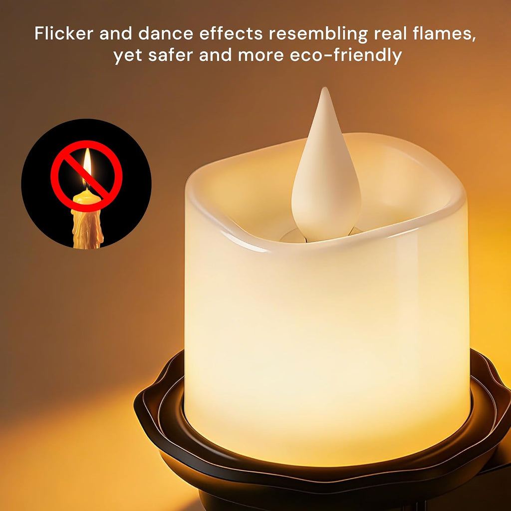 Llohasled L LOHAS LED Flameless Candle Night Light, Flicker Night Lights Plug into Wall 2 Pack, Amber Candle Nightlight with Light Sensor,…