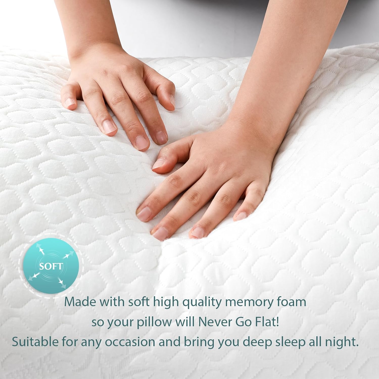 Rainmr Extra Long Body Pillow Memory Foam 180x50cm – Firm King Size Body Pillows for Adults – with Cooling Cover 21 x 72 inches