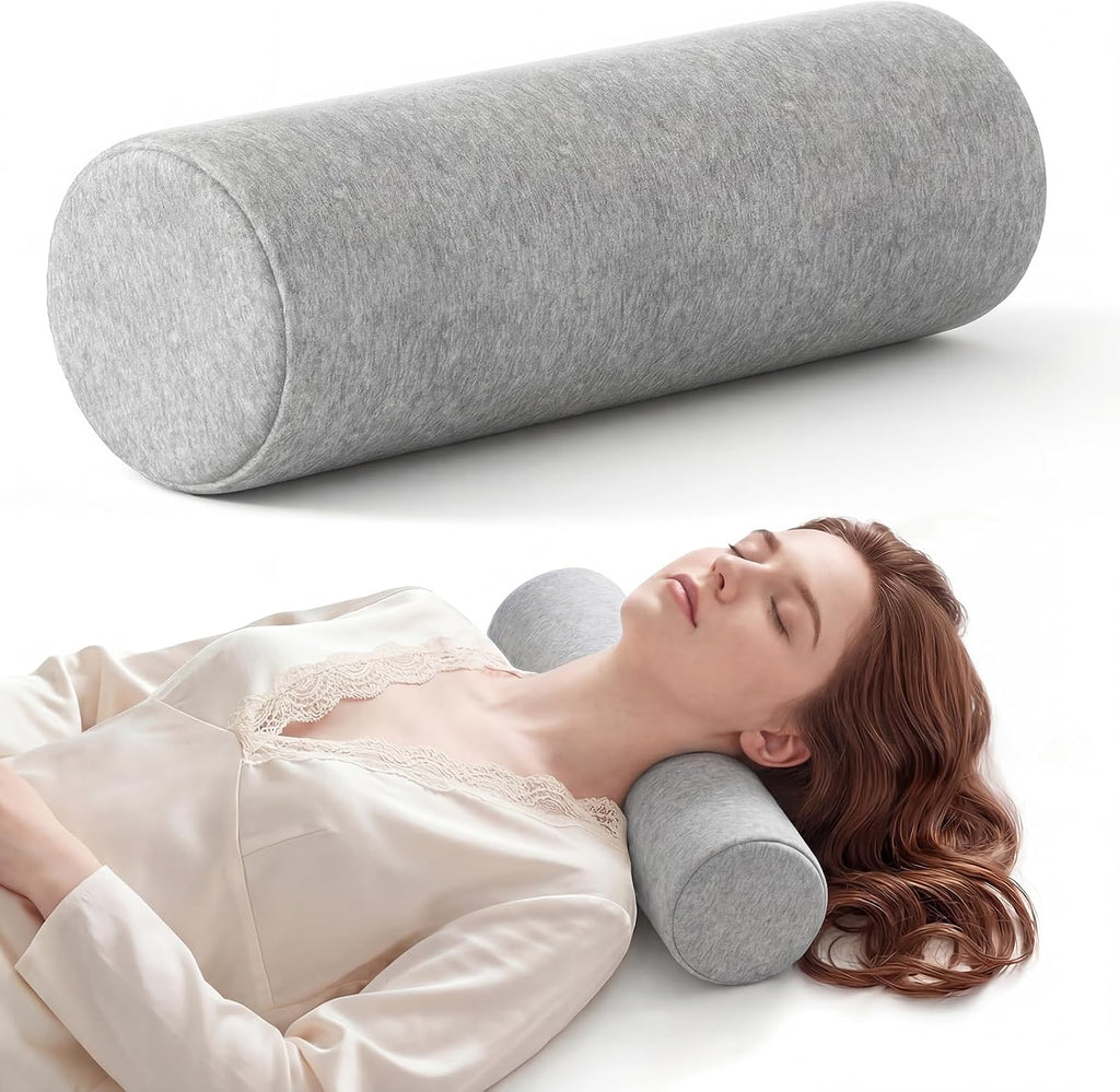 Forcanby Neck Roll Pillow for Neck - Memory Foam Neck Support Pillow for Bed, Cylinder Pillows, Round Neck Pillow for Sleeping, 15.7 * 5 *…