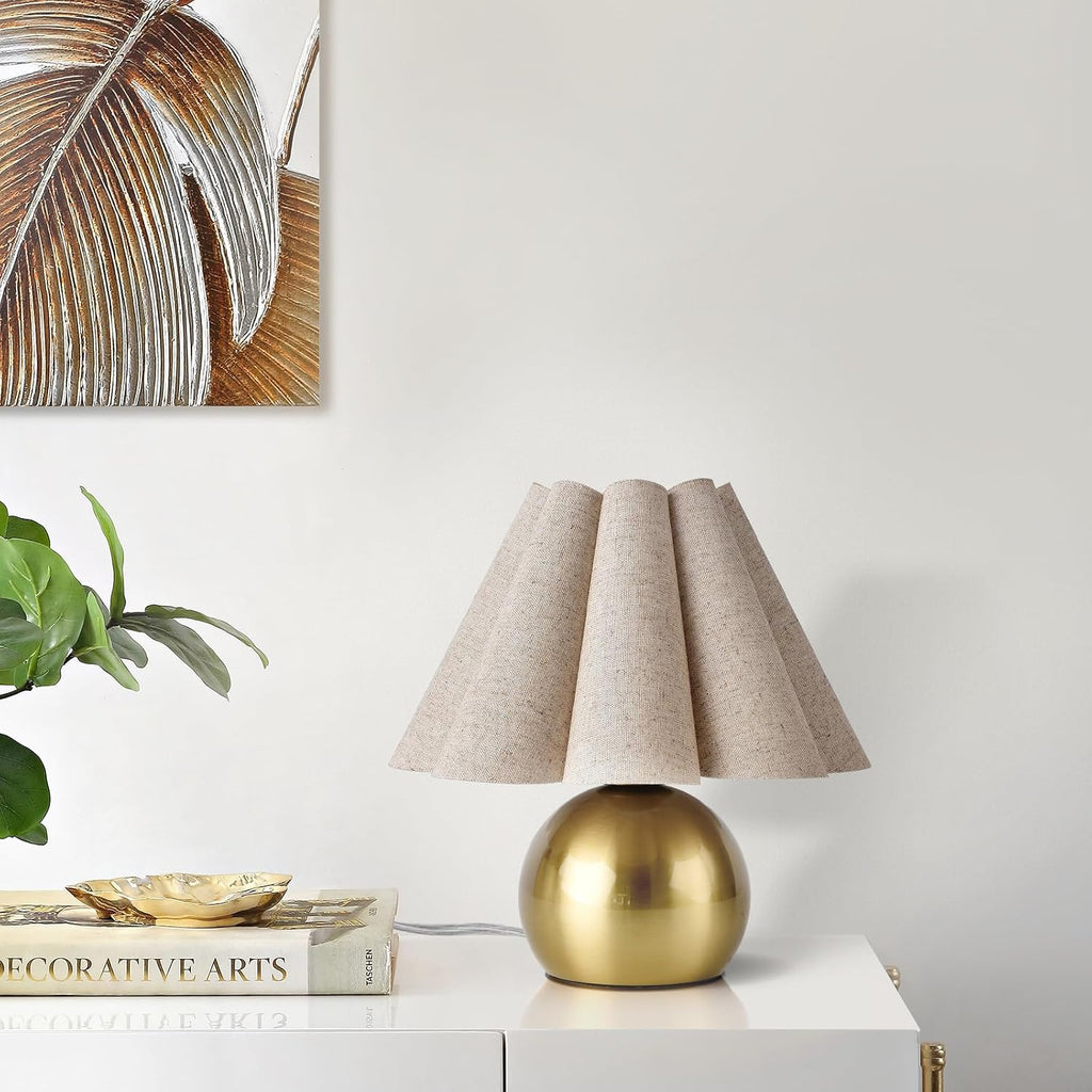 Gold Small Touch Control Table Lamp for Bedroom, Brass Gold Bedside Lamps for Nightstand, Cute Mini Small Table Lamps for Small Spaces…